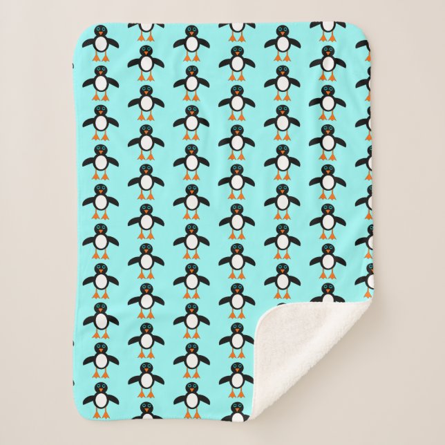 Manta Sherpa Cute pingüino Sherpa Blanket (Anverso)