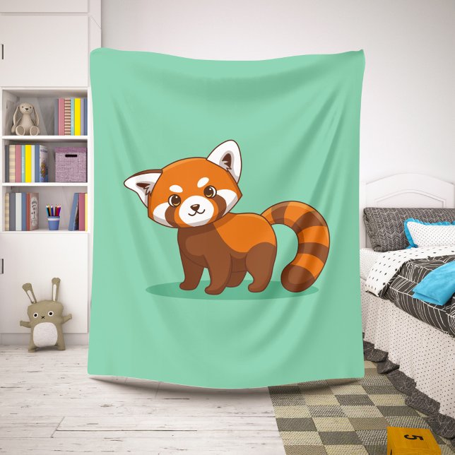 Manta Sherpa Cute Red Panda on Green (Subido por el creador)