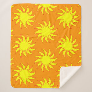 Manta Sherpa Cute seamless pattern of sun. Doodle hand drawn st