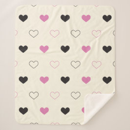 Manta Sherpa Cute Simple Heart Pattern