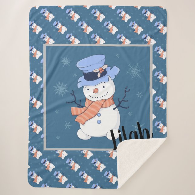 Manta Sherpa Cute Snowman (Anverso)