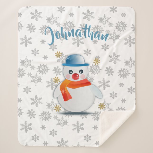Manta Sherpa Cute Snowman (Anverso)