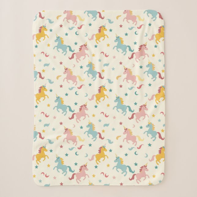Manta Sherpa Cute unicornio (Anverso)