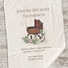 Cute Vintage Baby Stats Eucalyptus Baby Carrito