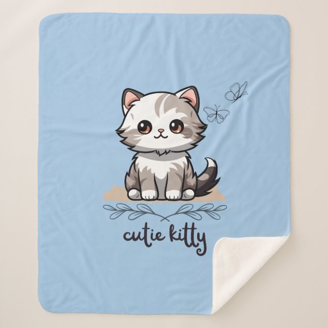 Manta Sherpa Cutie Kitty (Anverso)