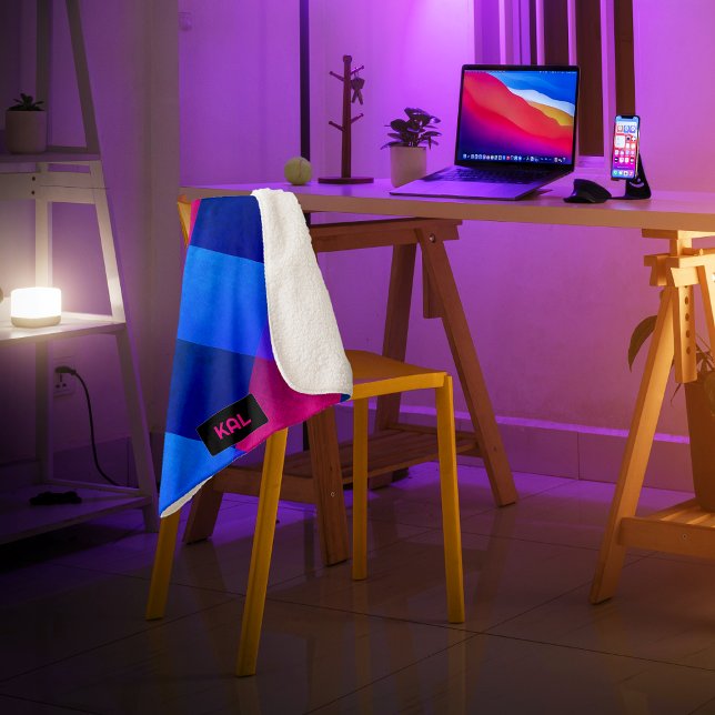 Manta Sherpa Cyberpunk Futuritic Vibrant Quilt - añadir inicial (Subido por el creador)