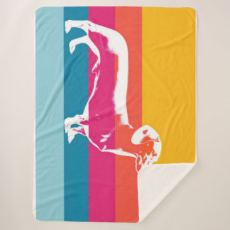 Manta Sherpa Dachshund by colorful stripes