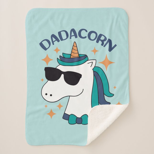Manta Sherpa Dadacorn con gafas de sol (Anverso)