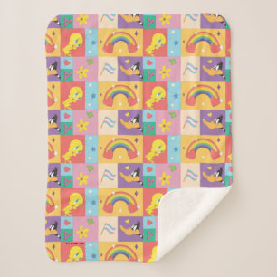 Manta Sherpa DAFFY DUCK™ y TWEETY™ - Patrón de orgullo