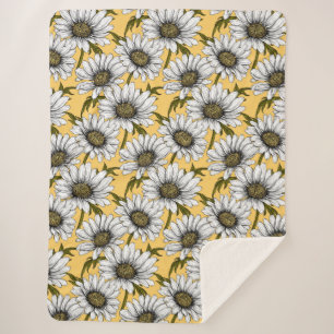 Manta Sherpa Daisies en amarillo
