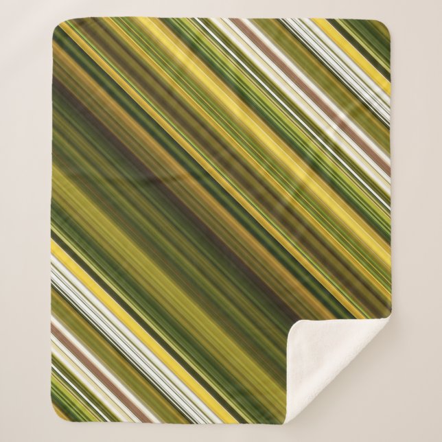 Manta Sherpa Daisies y Goldenrod Green y Yellow Stripe (Anverso)