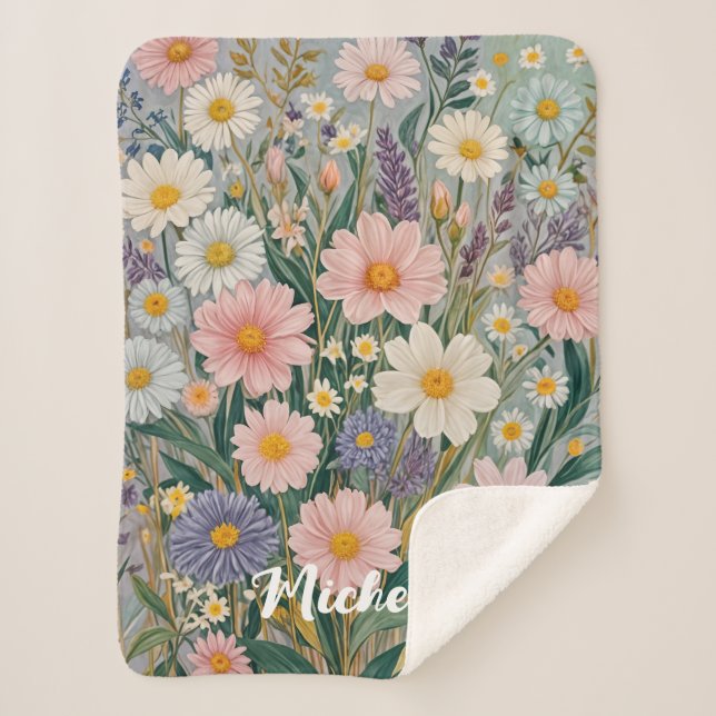 Manta Sherpa Daisy Dreamscape Personalizado (Anverso)