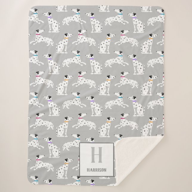 Manta Sherpa Dalmatian Dog Polka Dot Animal acuarela Niños (Anverso)