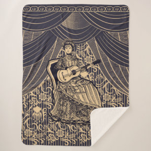 Manta Sherpa Dama con guitarra