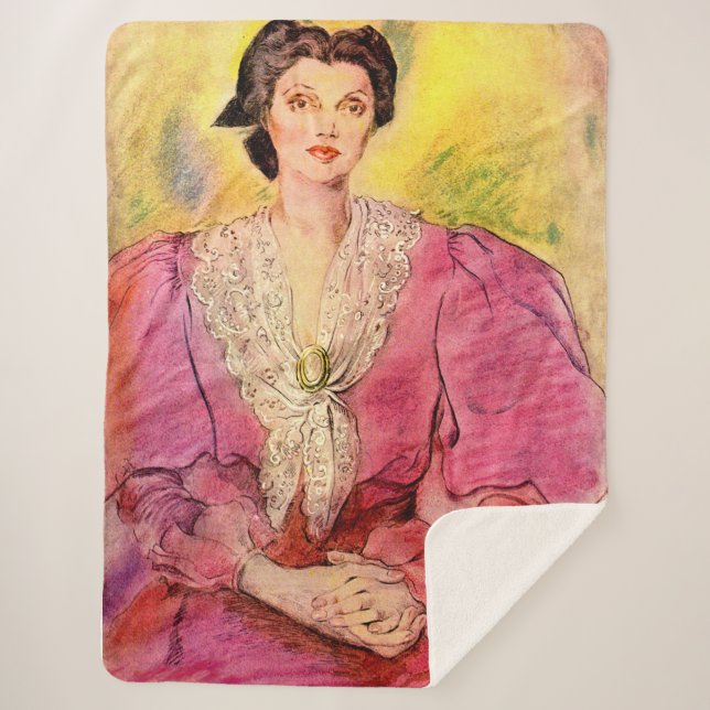 Manta Sherpa dama rosa (Anverso)