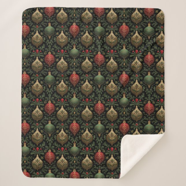 Manta Sherpa Damask festivo  (Anverso)