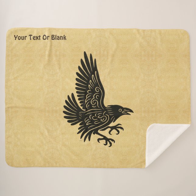 Manta Sherpa Dancing Norse Raven (Anverso (horizontal))