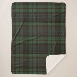 Manta Sherpa Dark Green Tartan Plaid