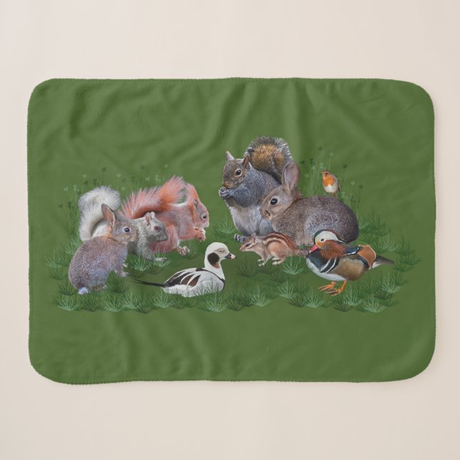 Manta Sherpa de Animales del Bosque (Anverso (horizontal))