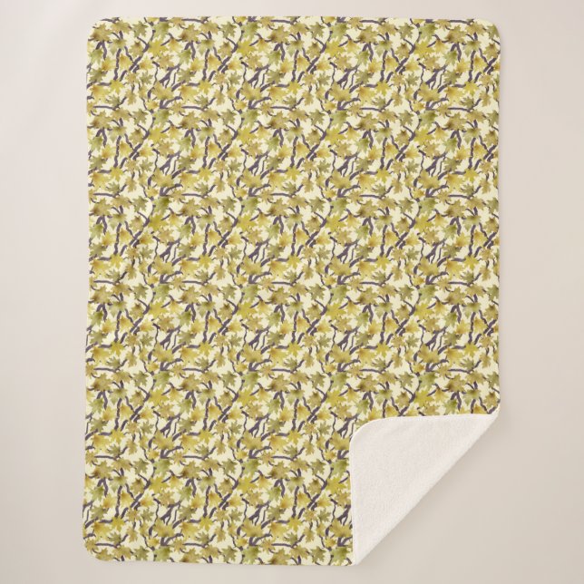 Manta Sherpa de Arce Amarillo y Dorado (Anverso)