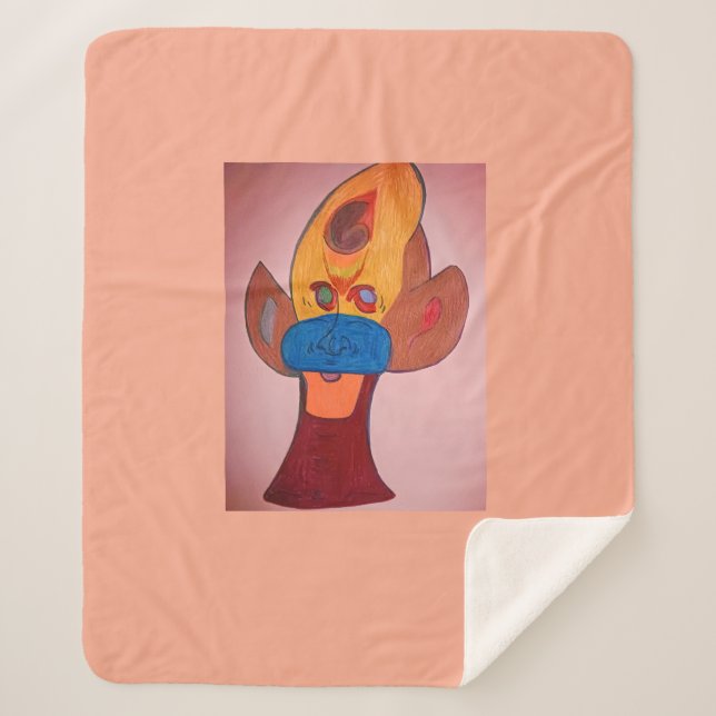 Manta Sherpa de Arte Animal Futurista (Anverso)
