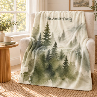 Manta Sherpa de Bosque con Nombre Personalizado