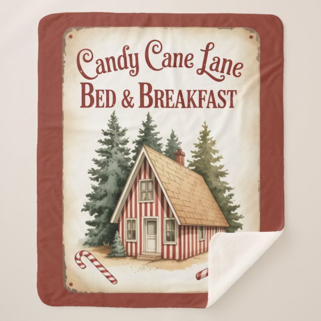 Manta Sherpa de Candy Cane Lane Bed & Breakfast  (Anverso)