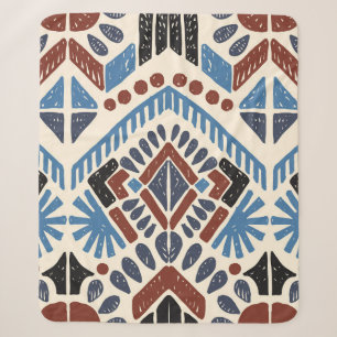 Manta Sherpa De etnia tribal. Paleta de ilustracion pintada a m