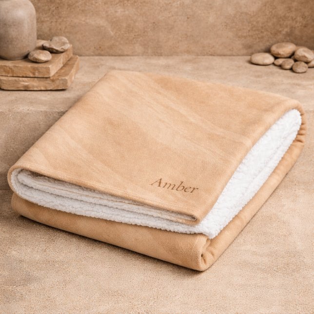 Manta Sherpa de flujo de arenisca cálida (Natural sandstone lines in warm tones for serene days and peaceful unwinding)