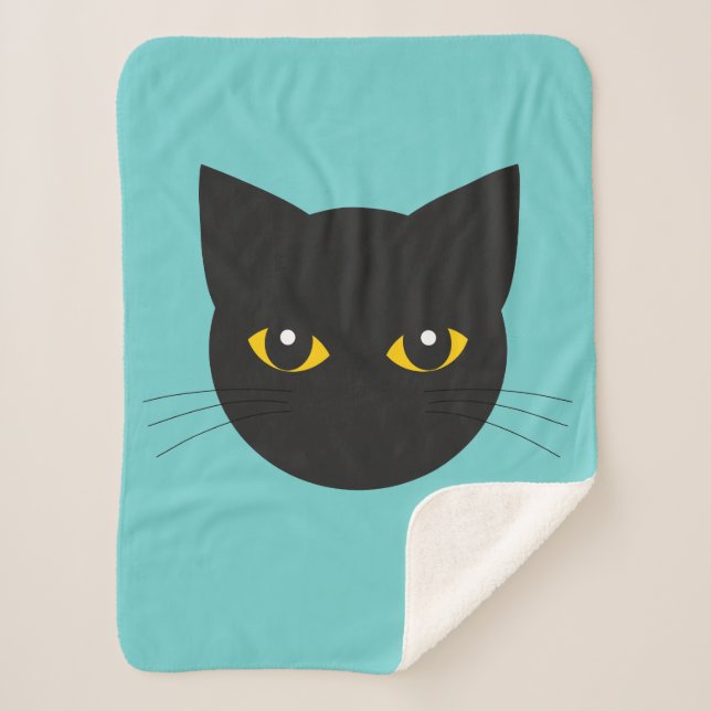Manta sherpa de gato negro (Anverso)