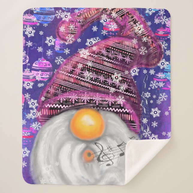 Manta Sherpa de Gnomo de Navidad (Anverso)