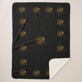 manta sherpa de la telaraña negra de moda