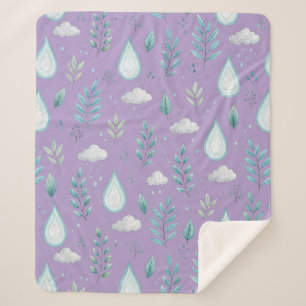Manta Sherpa de Nube de Lluvia Púrpura – Acogedora