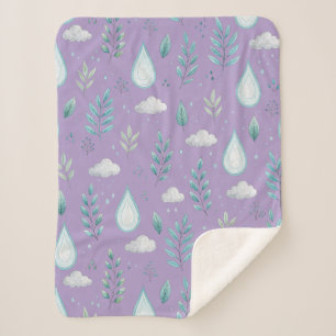 Manta Sherpa de Nube de Lluvia Púrpura Pequeña