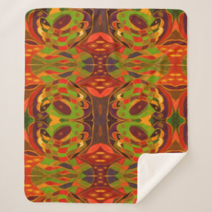 Manta Sherpa De oro rojo del verde mezclado de los modelos de