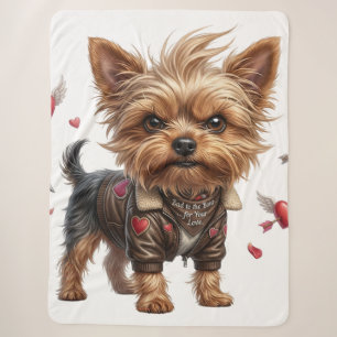 Manta Sherpa de San Valentín de Yorkie Malo hasta 