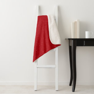 Manta Sherpa de Textura de Nieve Roja de Tomate – 