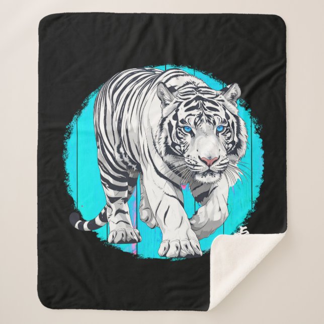 Manta Sherpa de Tigre Blanco (Anverso)