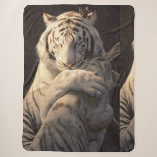 Manta Sherpa de Tigre Blanco Suave – Comodidad y C (Anverso)