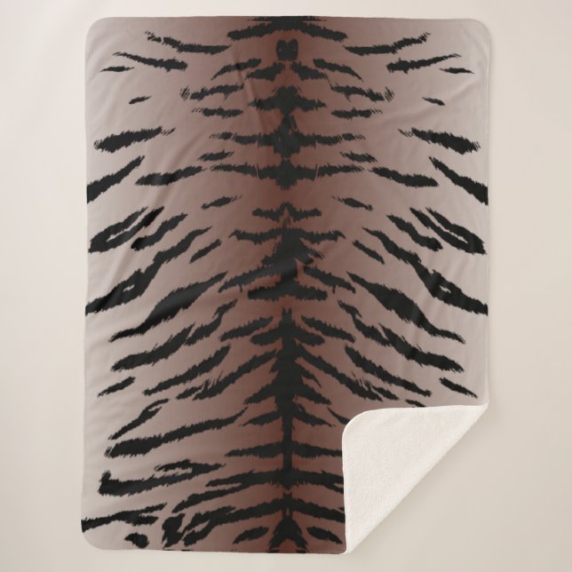 Manta sherpa de tigre color marrón (Anverso)