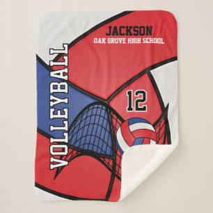 Manta Sherpa 🏐 de voleibol en rojo, blanco y azul