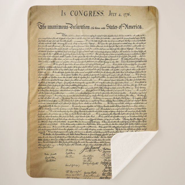 Manta Sherpa Declaración de Independencia antigua (Anverso)