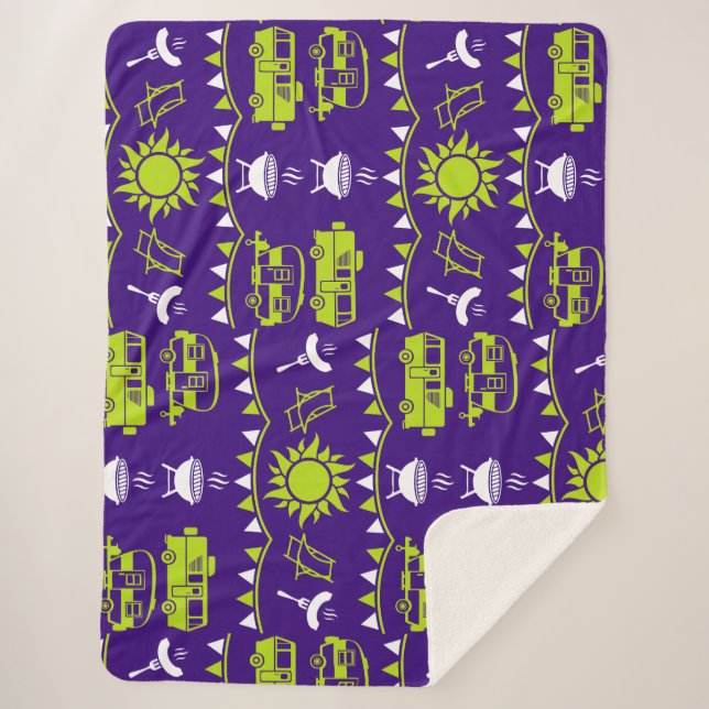 Manta Sherpa Decoración de camping de caravana (Anverso)