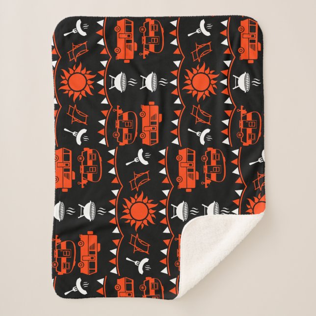 Manta Sherpa Decoración de camping de caravana (Anverso)