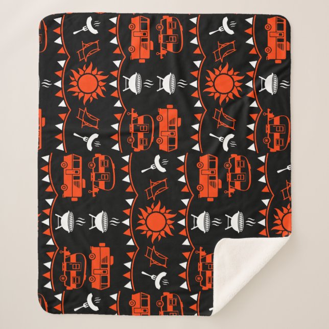 Manta Sherpa Decoración de camping de caravana (Anverso)