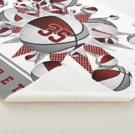 Manta Sherpa decoración de deportes maroon grises chicas estrel