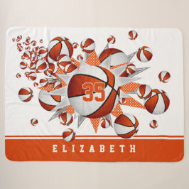 Manta Sherpa decoración de sala de baloncesto para niñas estrel