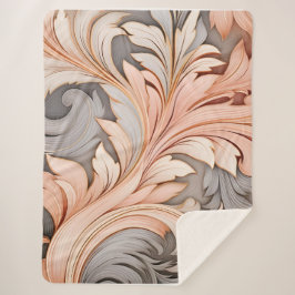 Manta Sherpa Decoración elegante de coral enmudecido y polvorie