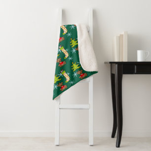 Manta Sherpa decoraciones navideñas alegres