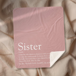 Manta Sherpa Definición de hermana divertida rosa polvorienta f
